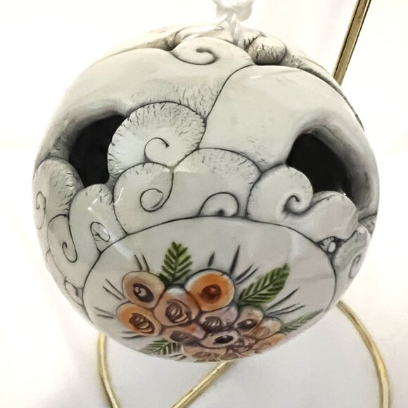 Handcrafted Croatian Ceramic Hanging Ornament with Raised Floral Design – Omiš - Picture 6 of 9